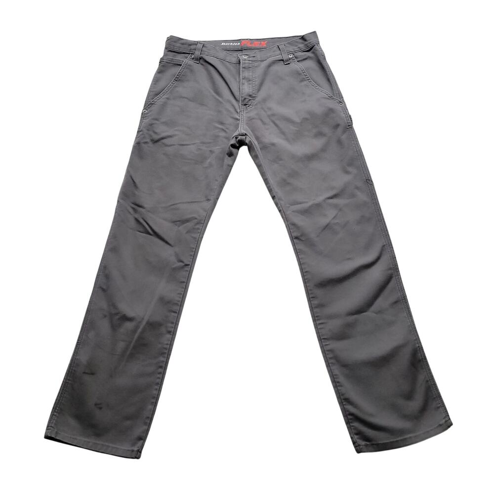 Dickies Flex Mens 32x32 Gray Work Pants Regular Fit Stretch Carpenter Utility
